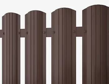 Штакетник R-образный (полукруглый) фигурный MetallStone ПЭ 0,45 b=100 RAL 8017